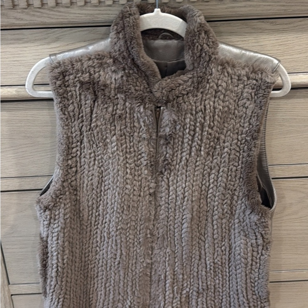 Taupe Faux Fur Knit Vest - Women